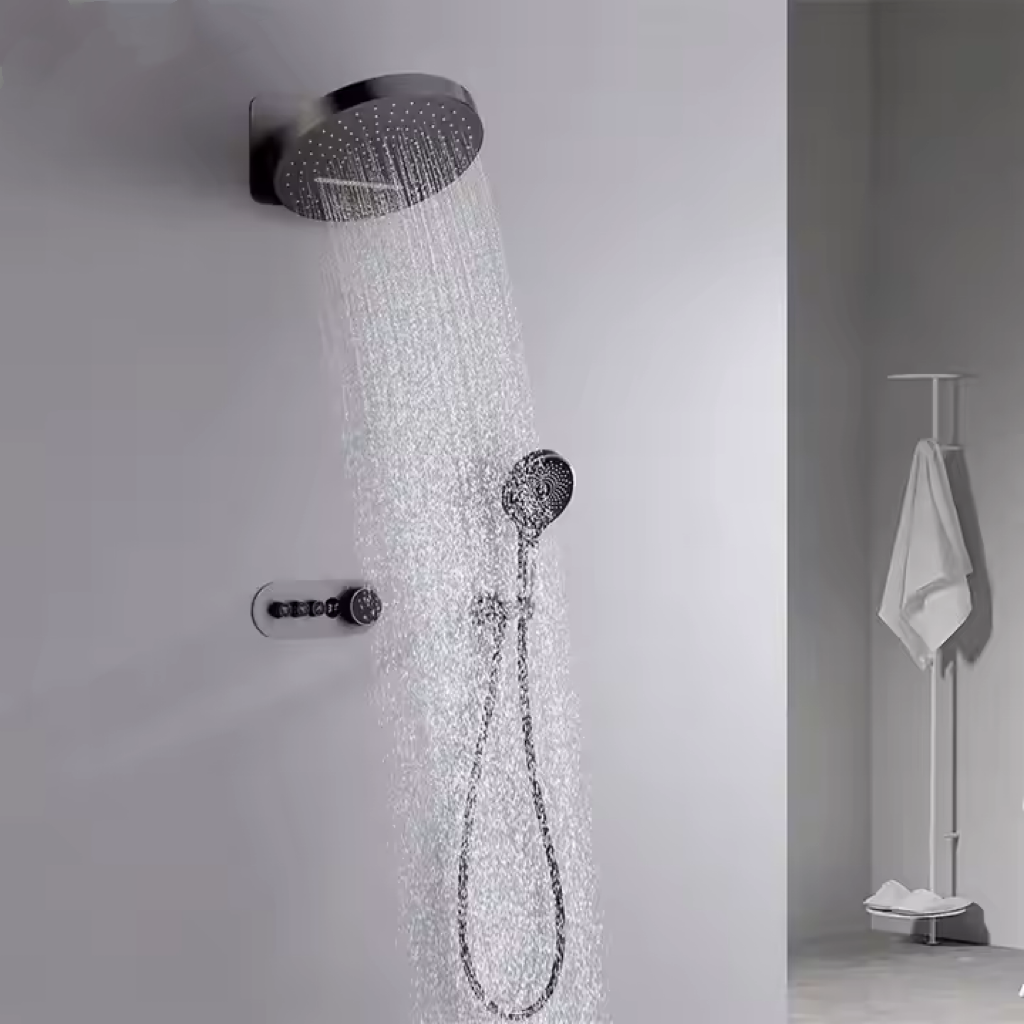 Kit de douche encastrable Lisa thermostatique à affichage LED par Pavao studio