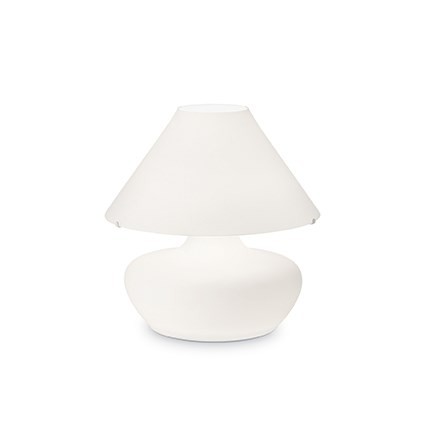Lampe à poser Aladin blanc en verre soufflé au design contemporain