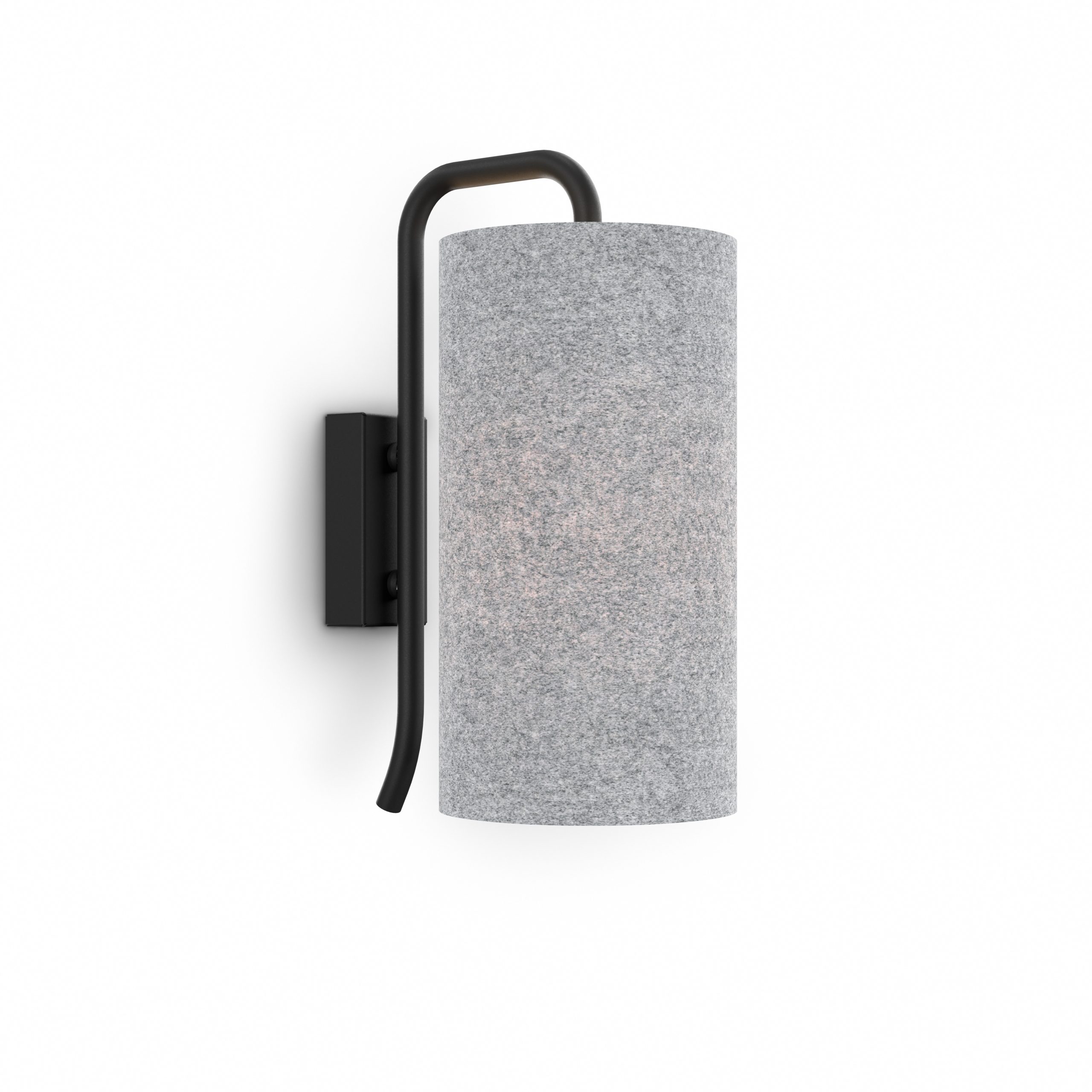 Applique murale Pensile avec base en acier et abat-jour cylindrique en laine au design contemporain par Belid