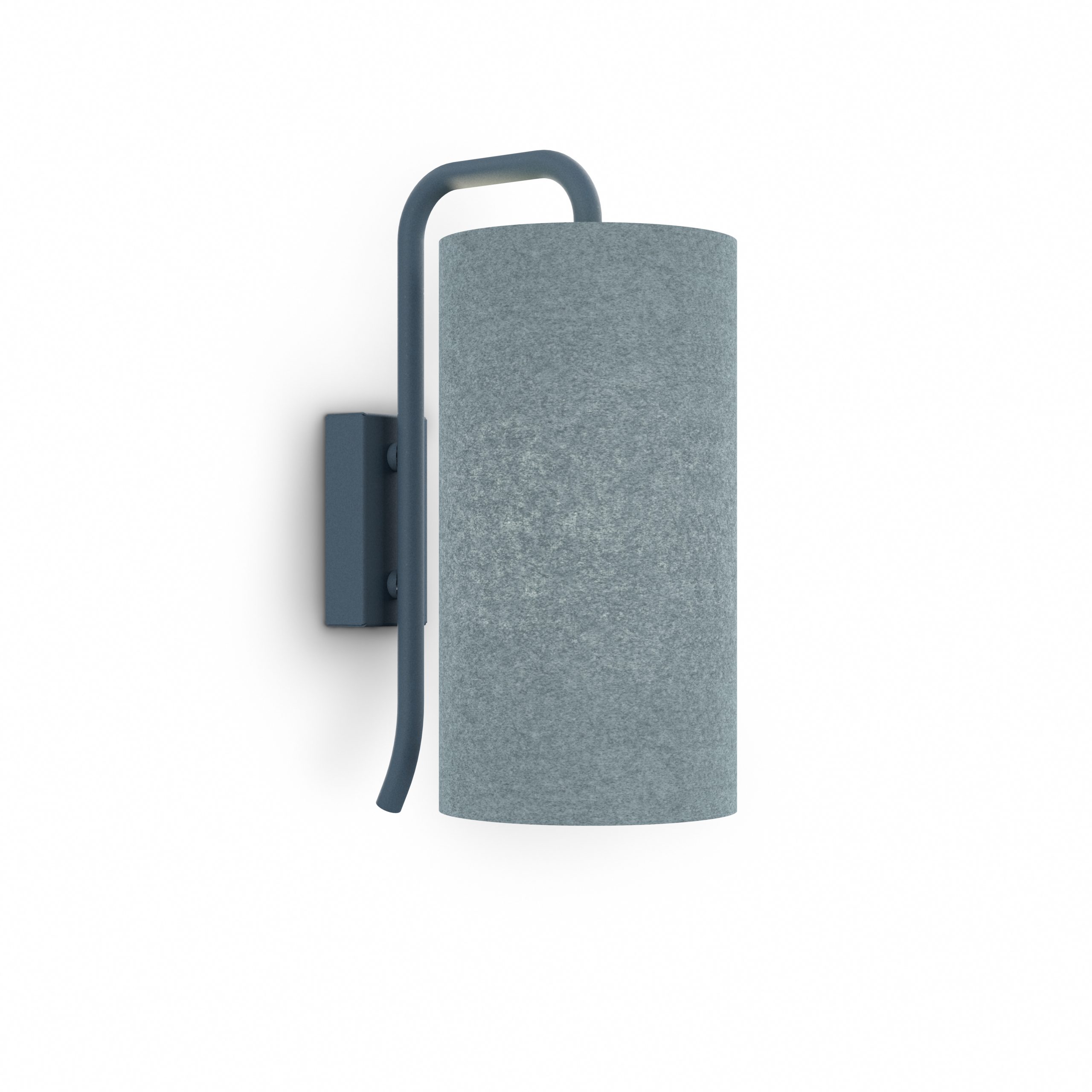 Applique murale Pensile avec base en acier et abat-jour cylindrique en laine au design contemporain par Belid