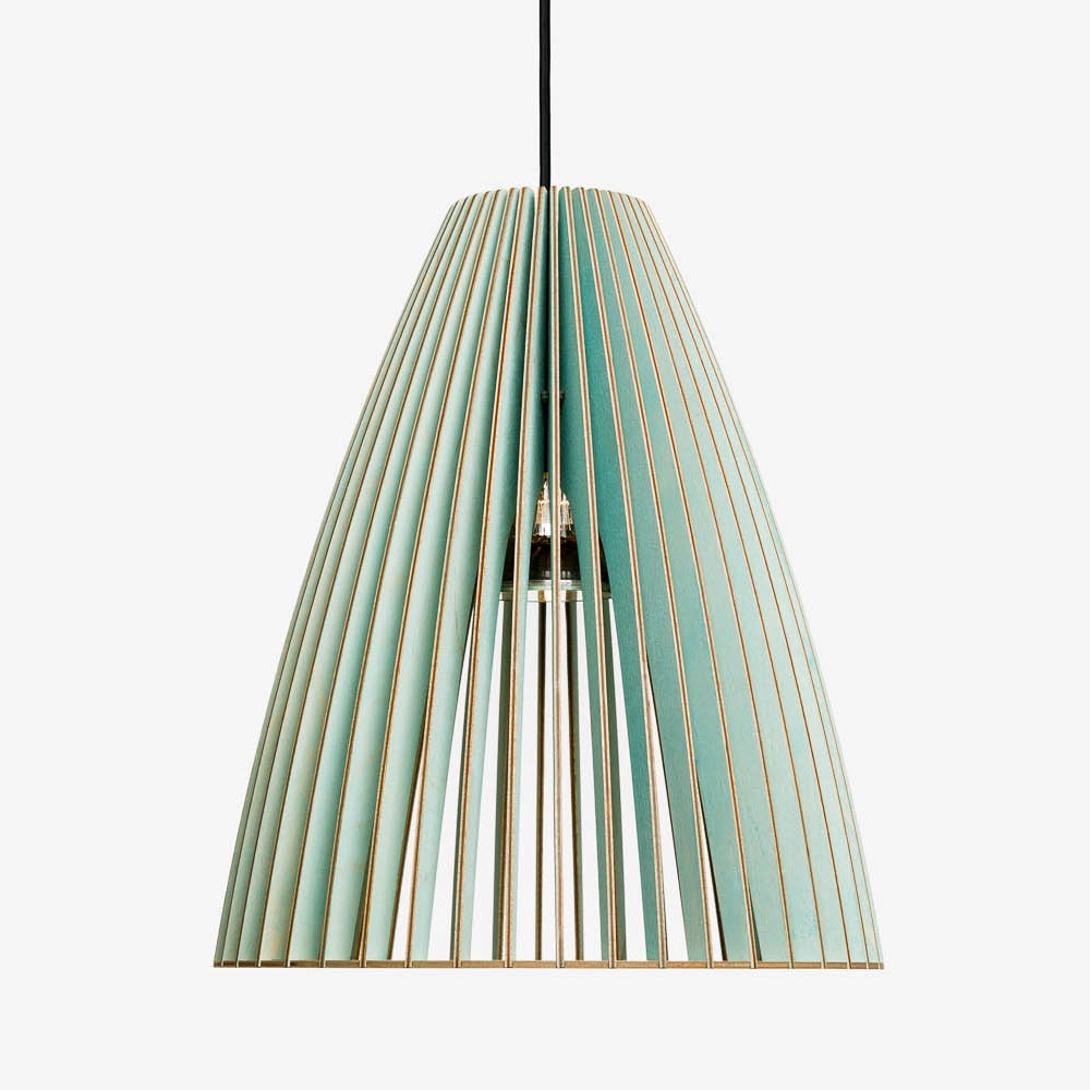 Suspension design TEIA Ø29cm découpée au laser en bouleau naturel par IUMI Design