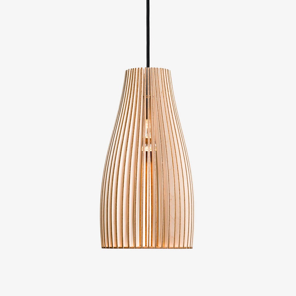 Suspension ENA Ø14 cm en bouleau naturel découpée au laser au design scandinave par IUMI Design
