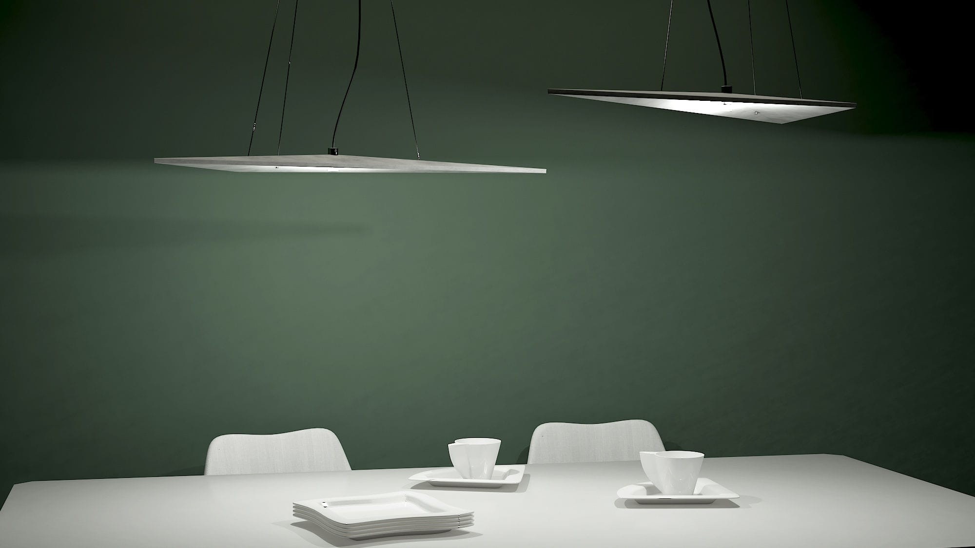Suspension plate en béton Heron LED 3,5W au design industriel par Urbi et Orbi