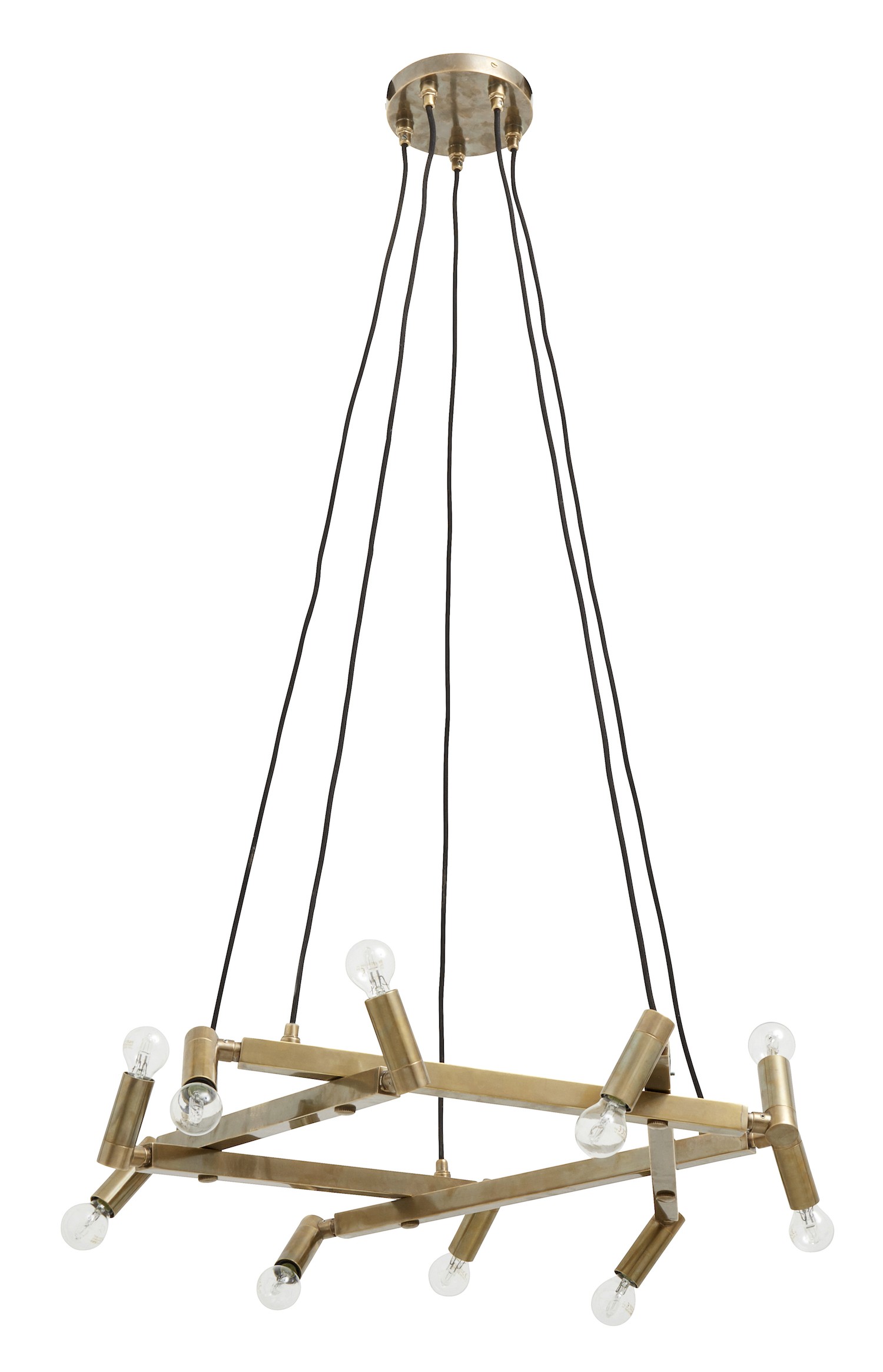 Chandelier design Brass 10 LED en laiton au design vintage par Nordal