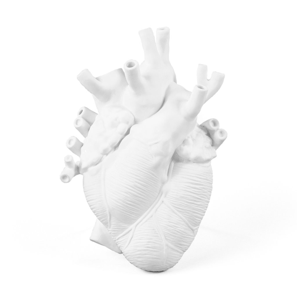 Vase design Love in Bloom en porcelaine en forme de coeur par Marcantonio X Seletti
