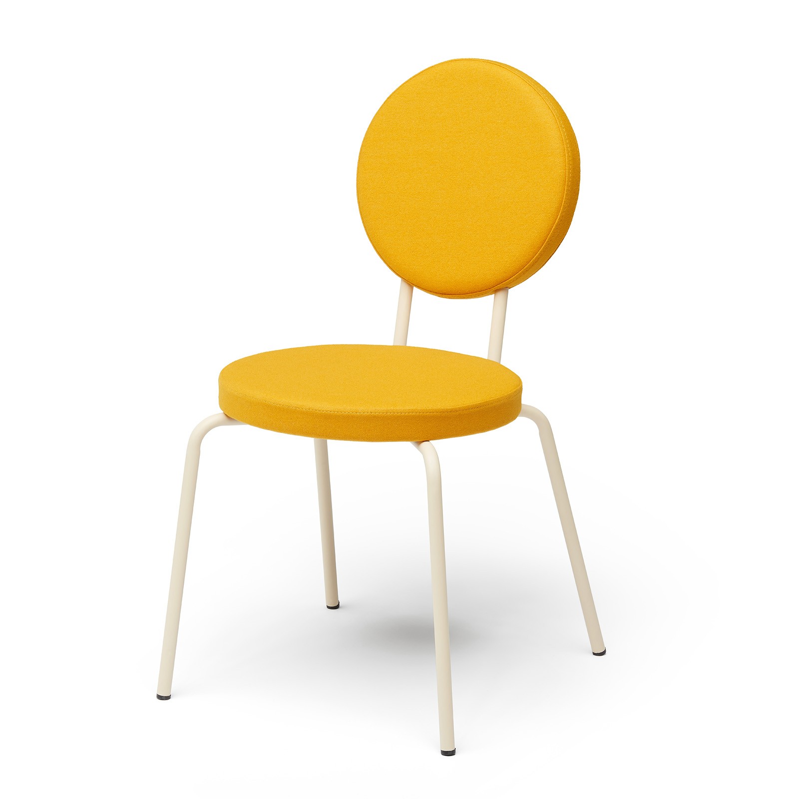 Chaise design en feutre OPTION avec assise ronde et dossier rond par Frederik Roijé X Puik Art