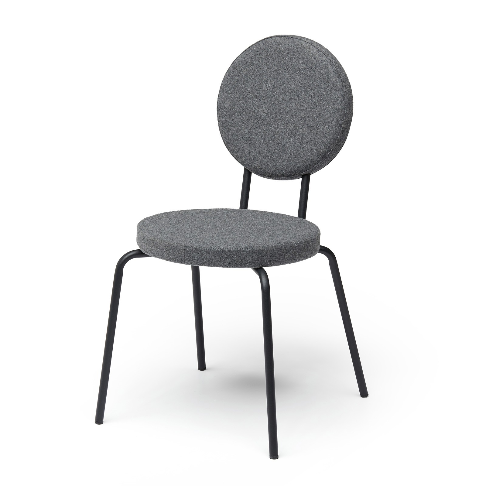 Chaise design en feutre OPTION avec assise ronde et dossier rond par Frederik Roijé X Puik Art