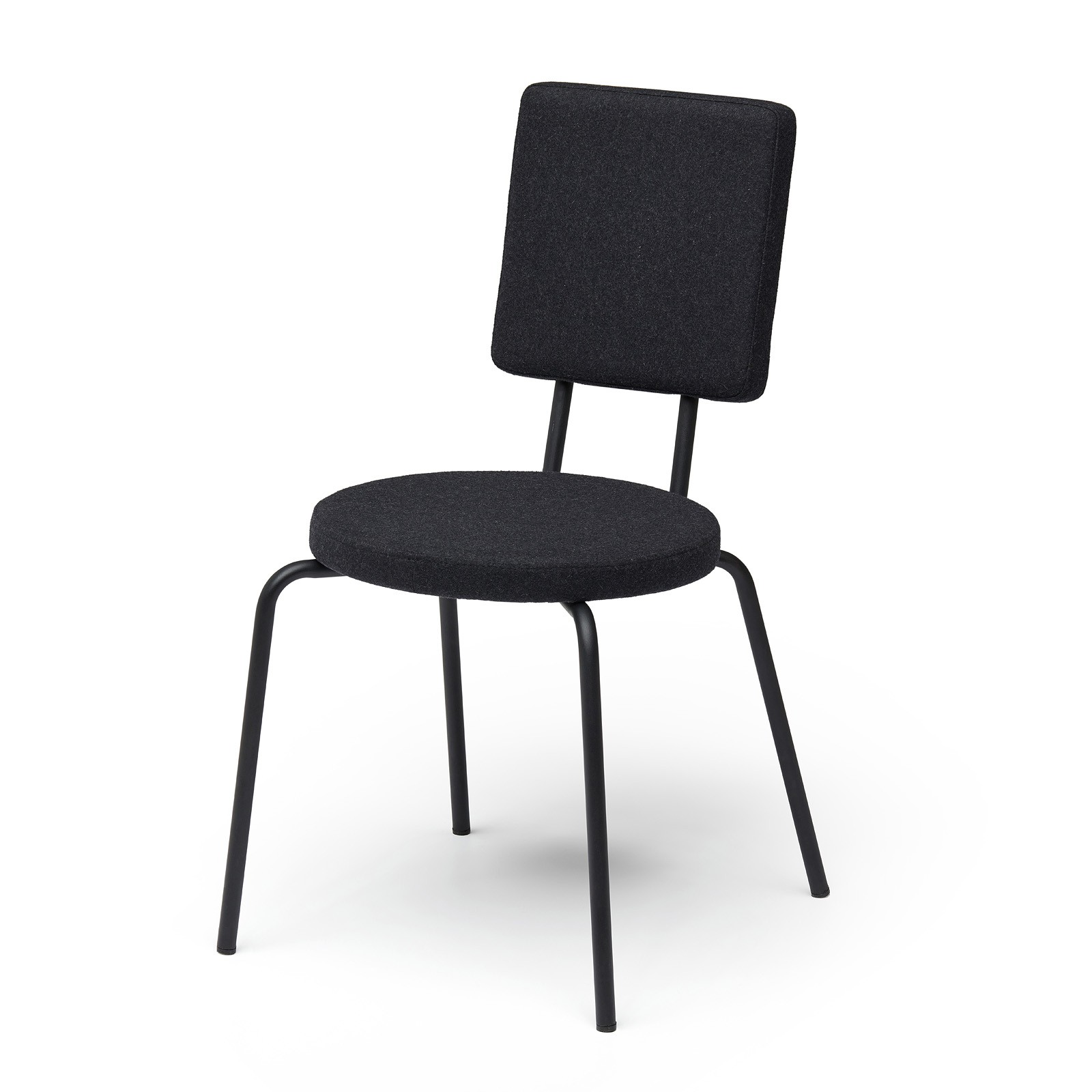 Chaise design en feutre OPTION avec assise ronde et dossier carré par Frederik Roijé X Puik Art