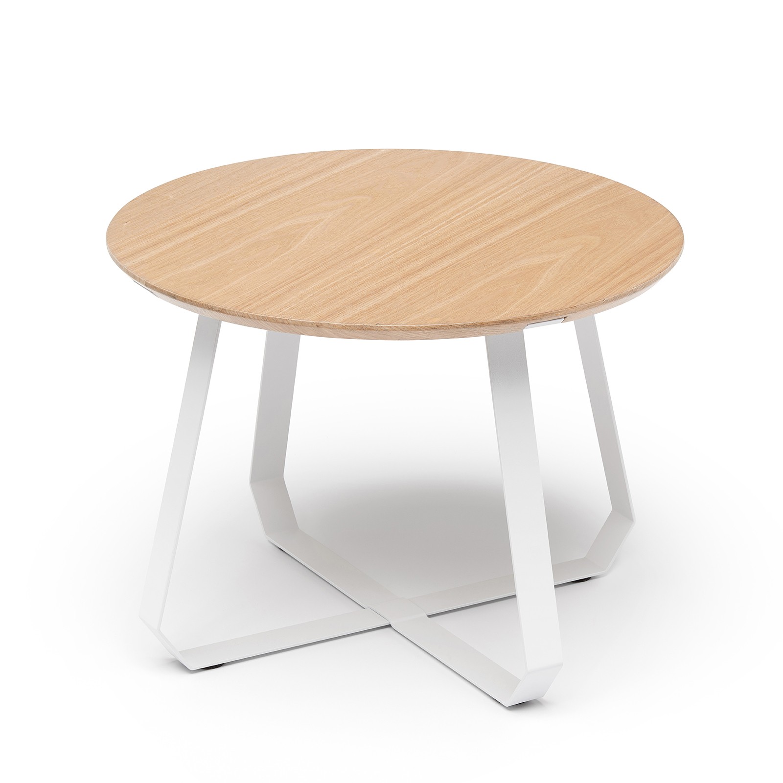 Table basse design noir Schunan Ø55 cm en bois et acier par Nieuwe heren X Puik Art