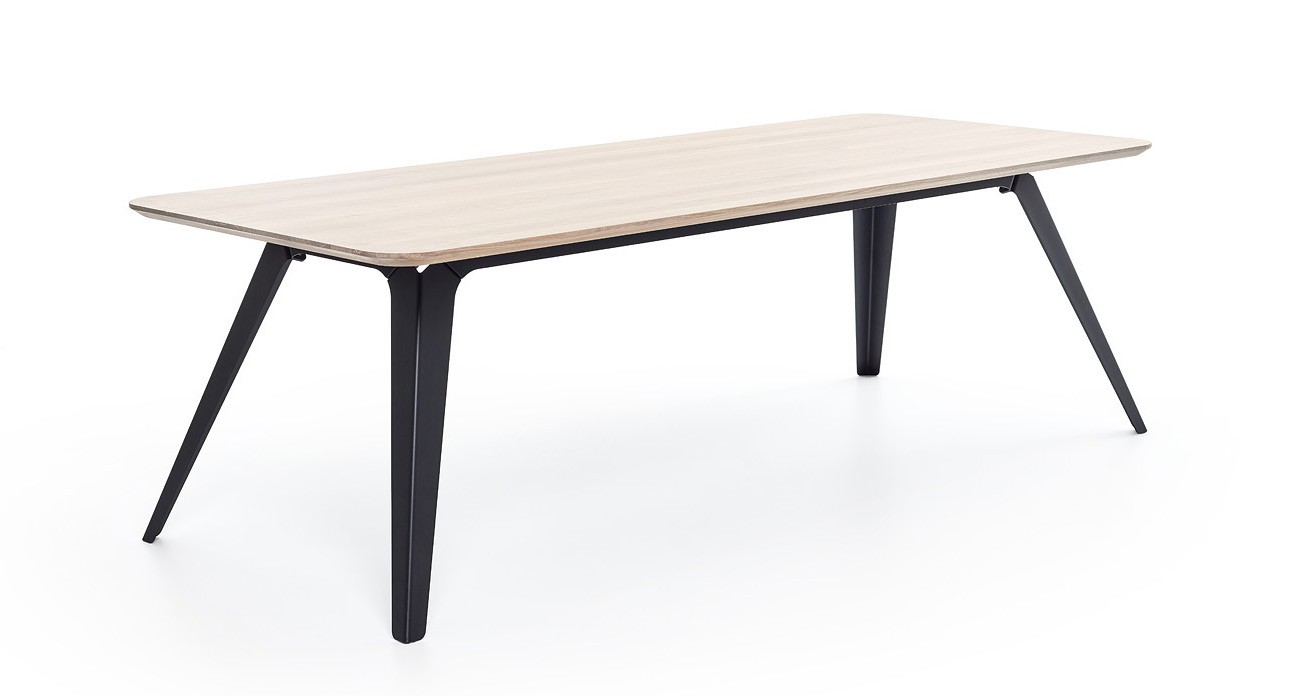 Table à manger design Fold 240×100 en bois de chêne et acier par Bas Vellekoop X Puik Art