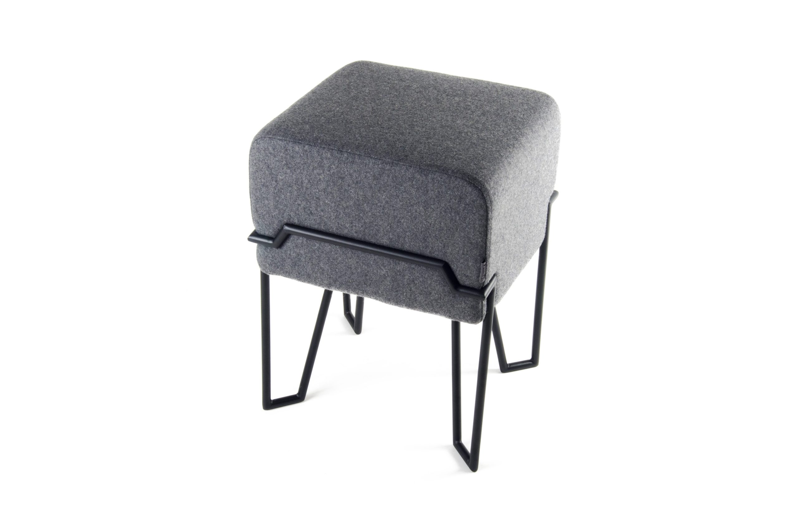 Tabouret design Bokk noir/gris en feutre
