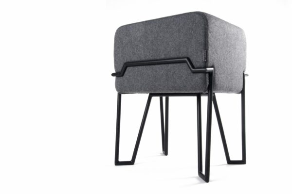 Tabouret design Bokk noir/gris en feutre