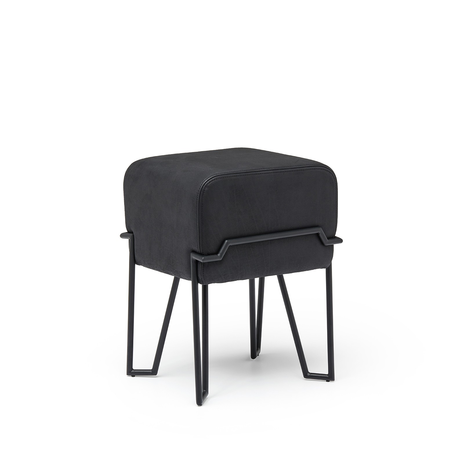 Tabouret design en cuir Bokk au design graphique par Ka-Lai Chan X Puik Art