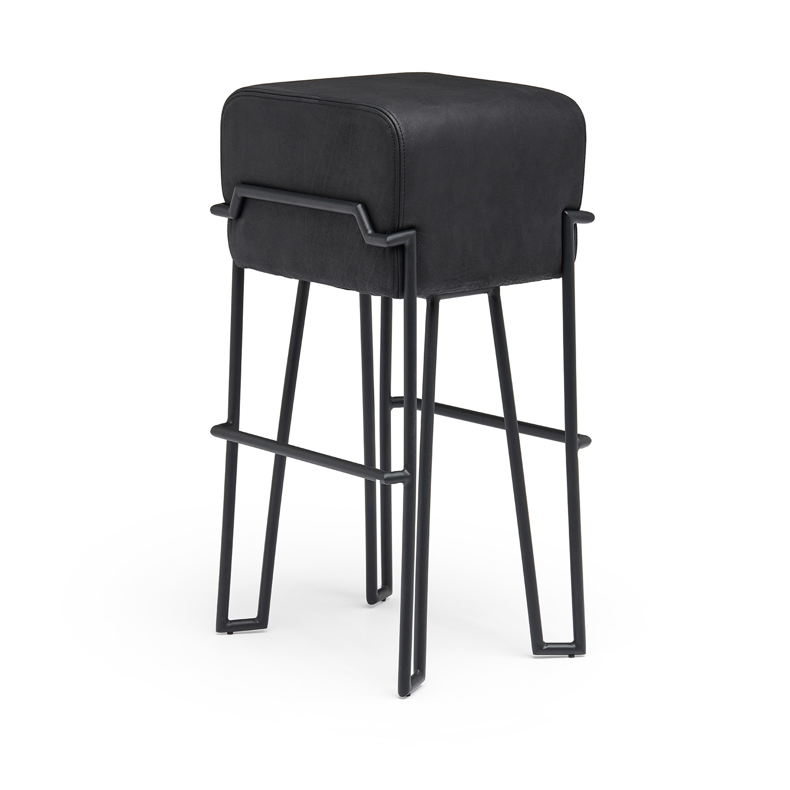 Tabouret haut en cuir Bokk bar au design graphique par Ka-Lai Chan X Puik Art