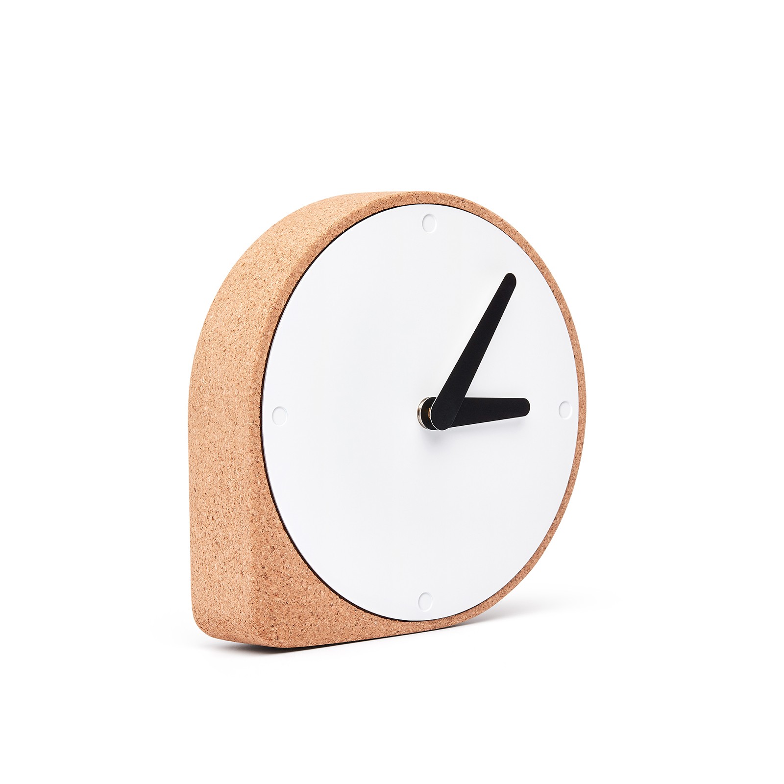 Horloge de table Clork Puik Art en liège et en acier par Ilias Ernst X Puik Art