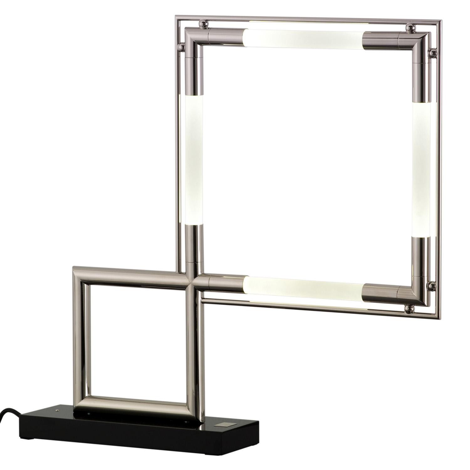 Lampe de table Quadro Led Réédition 1929 par Jacques Adnet pour Lumen center Italia