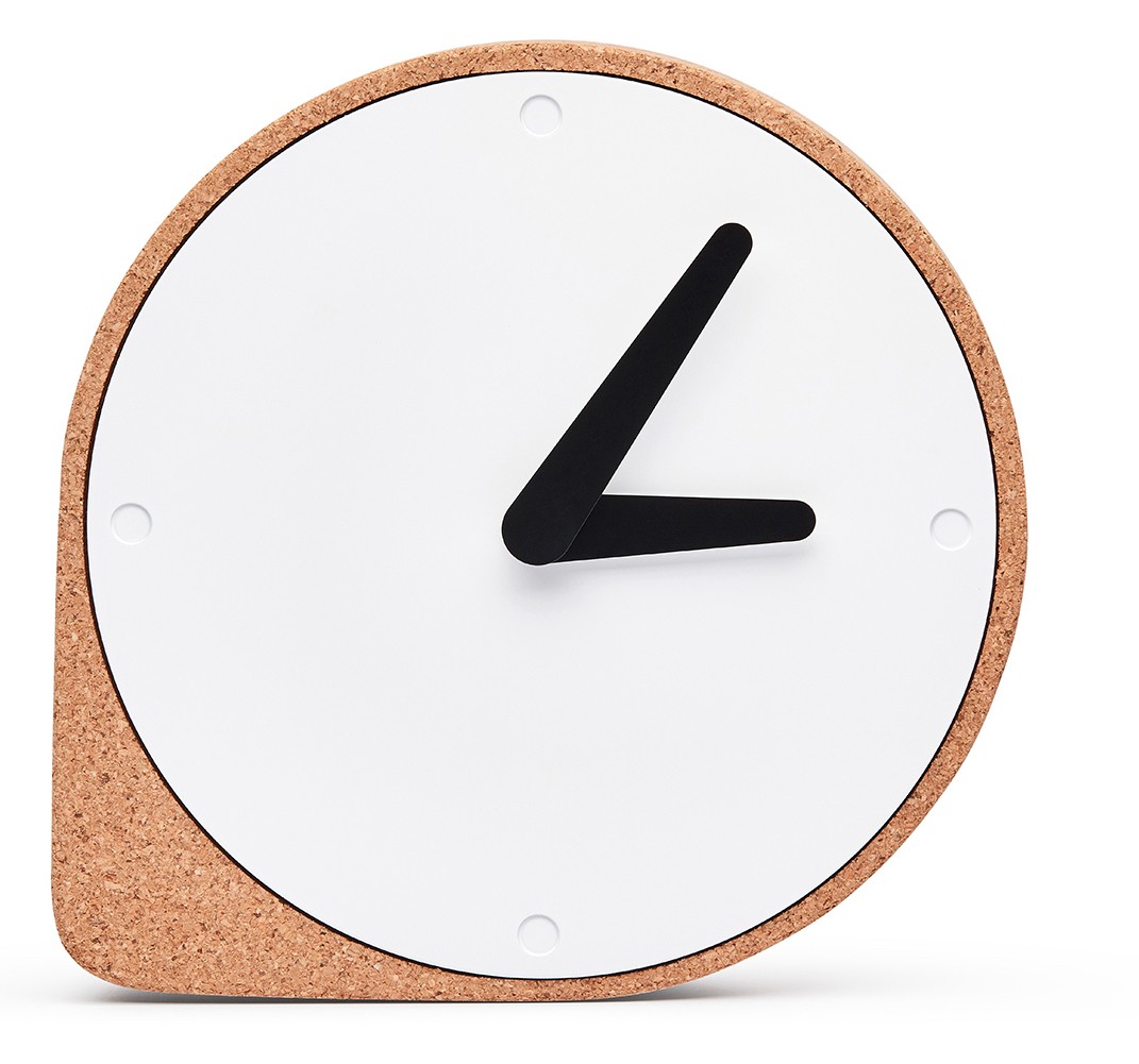 Horloge de table Clork Puik Art en liège et en acier par Ilias Ernst X Puik Art