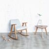 Fauteuil 366 Rocking Chair Tweed en chêne massif au design scandinave et vintage par 366 Concept Retro Furniture