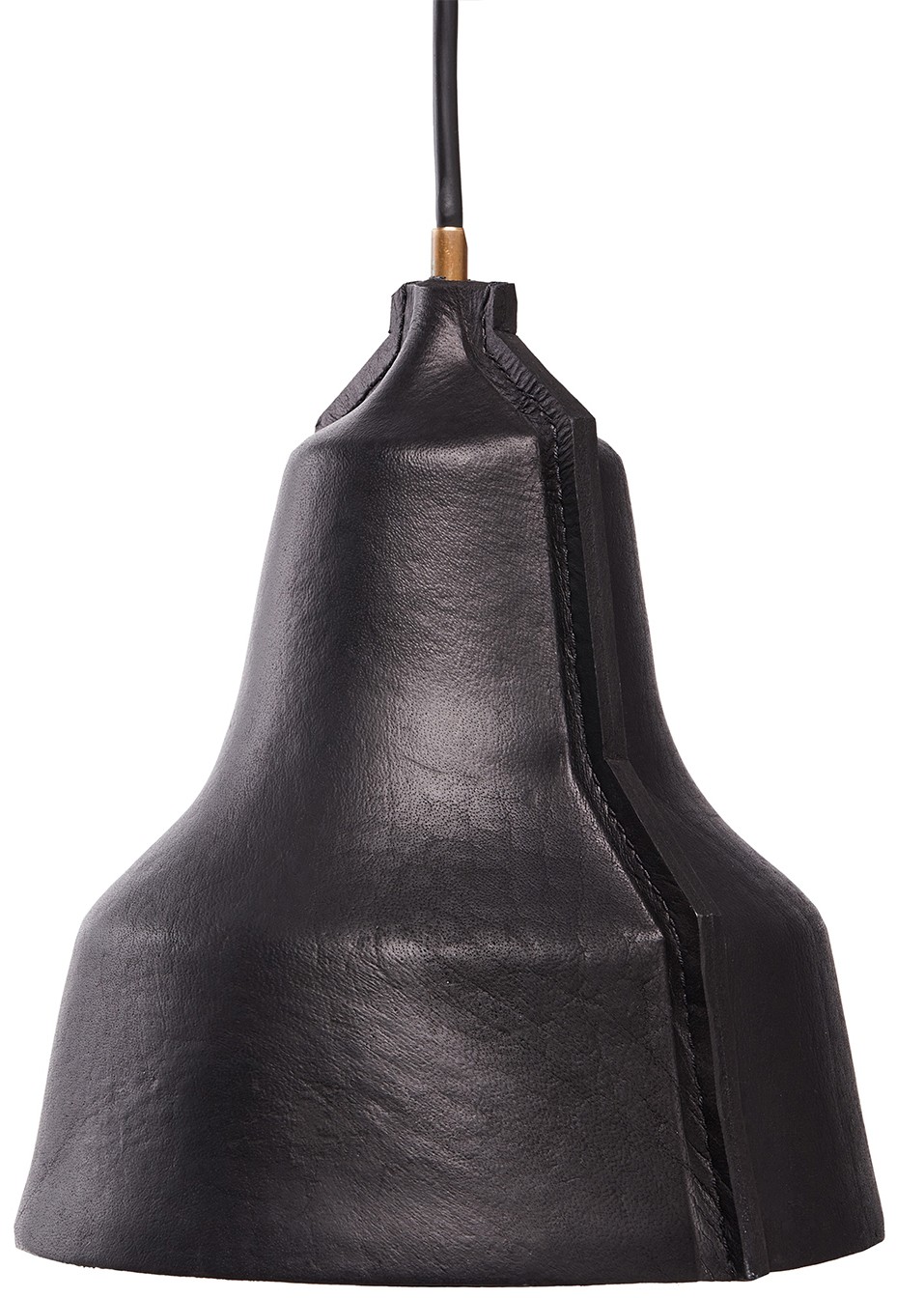 Suspension en cuir véritable noir LLOYD au design original fait main par Puik Art